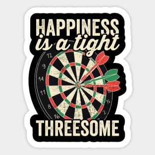 Happiness Is A Tight Threesome Funny Darts Sticker